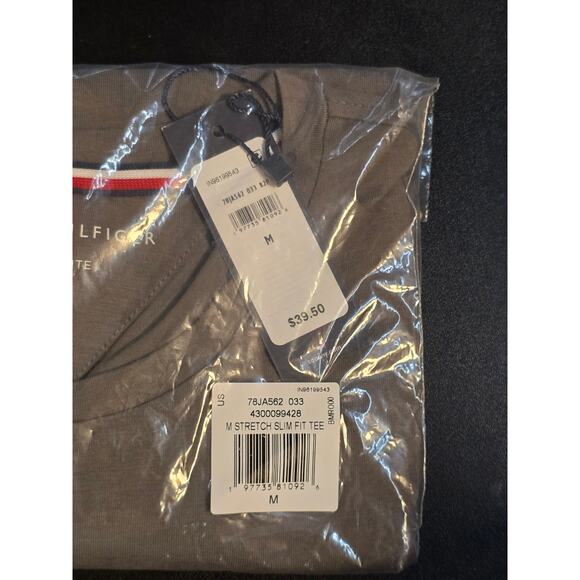Tommy Hilfiger - Slim Fit T-Shirt - Medium - Shady Stone -  NWT & PACKAGING - Picture 8 of 8